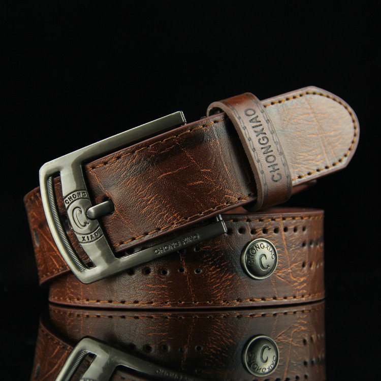 Ceinture Large En Denim Avec Rivet Pour Homme