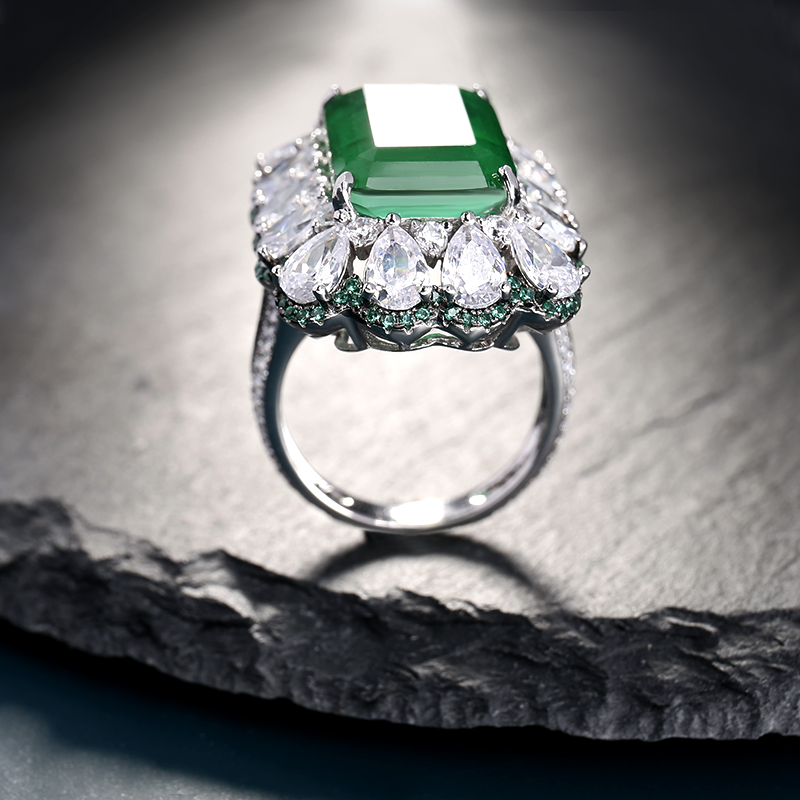 Frosty Sterling Silver Emerald Ring - CJdropshipping