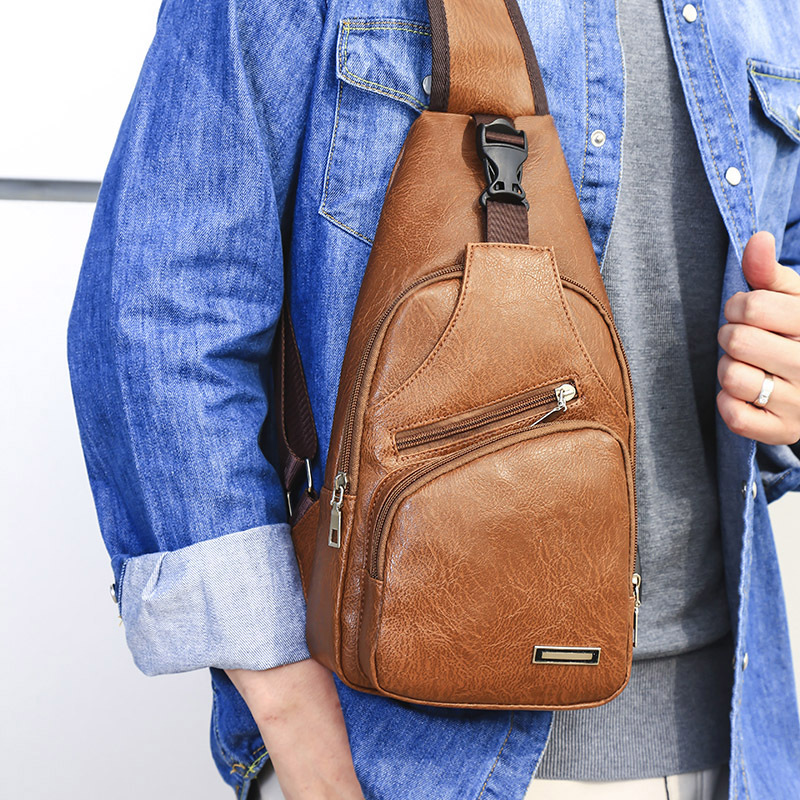 Casual Fashion Men's USB Charging Chest Bag - CJdropshipping