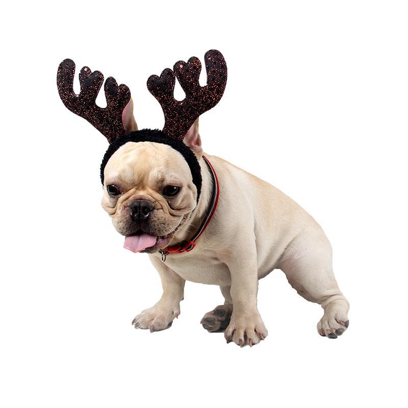 DogMEGA™ Adjustable and Glitter Christmas Decoration Headband Deer for Dog