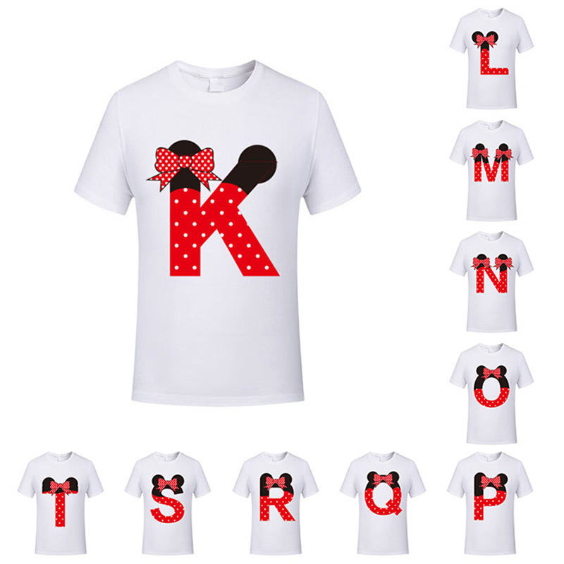 be34c4f4 b766 4606 a60b 4056731fc994 - 26 English Letters Cartoon Series Round Neck Cute Sweet Number Printing T-Shirt