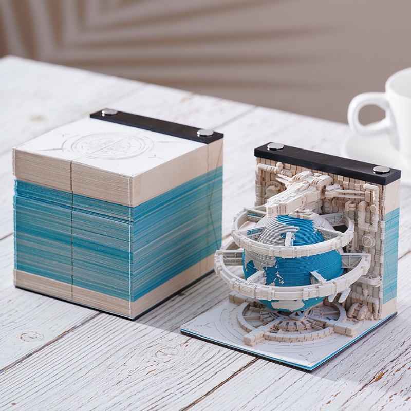 Creative 3D Earth Memo Paper Calendar for Cosmic Connections