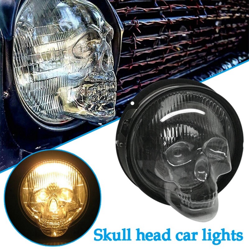 Skull Headlight Covers Decorative Protective Head Light Cover For Car
