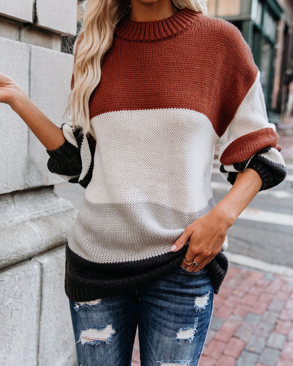 red color sweater