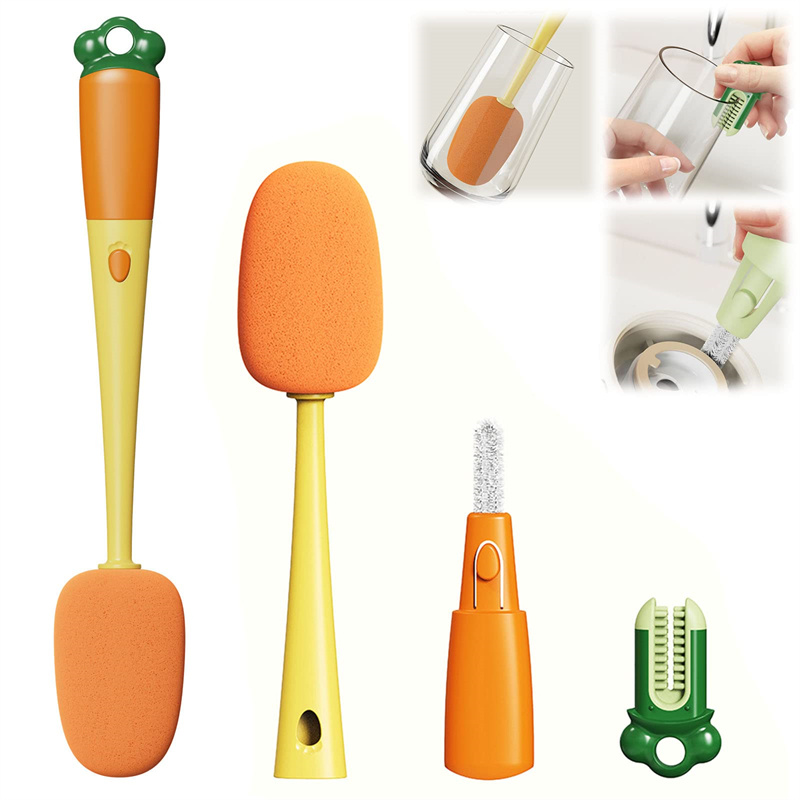 Multifunctional Cup Washer Brush Long Handle Carrot Water Bottle Cleaning Brush - 43 - Smart and Cool Stuff