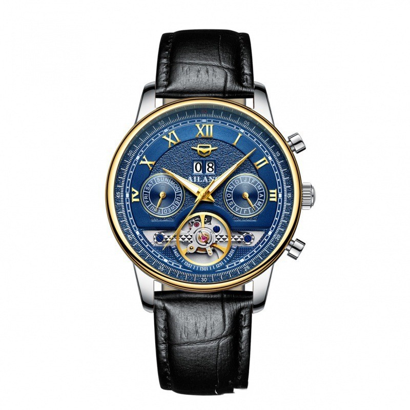 Sun Moon Star Full-automatic Mechanical Watch For Men With Flying