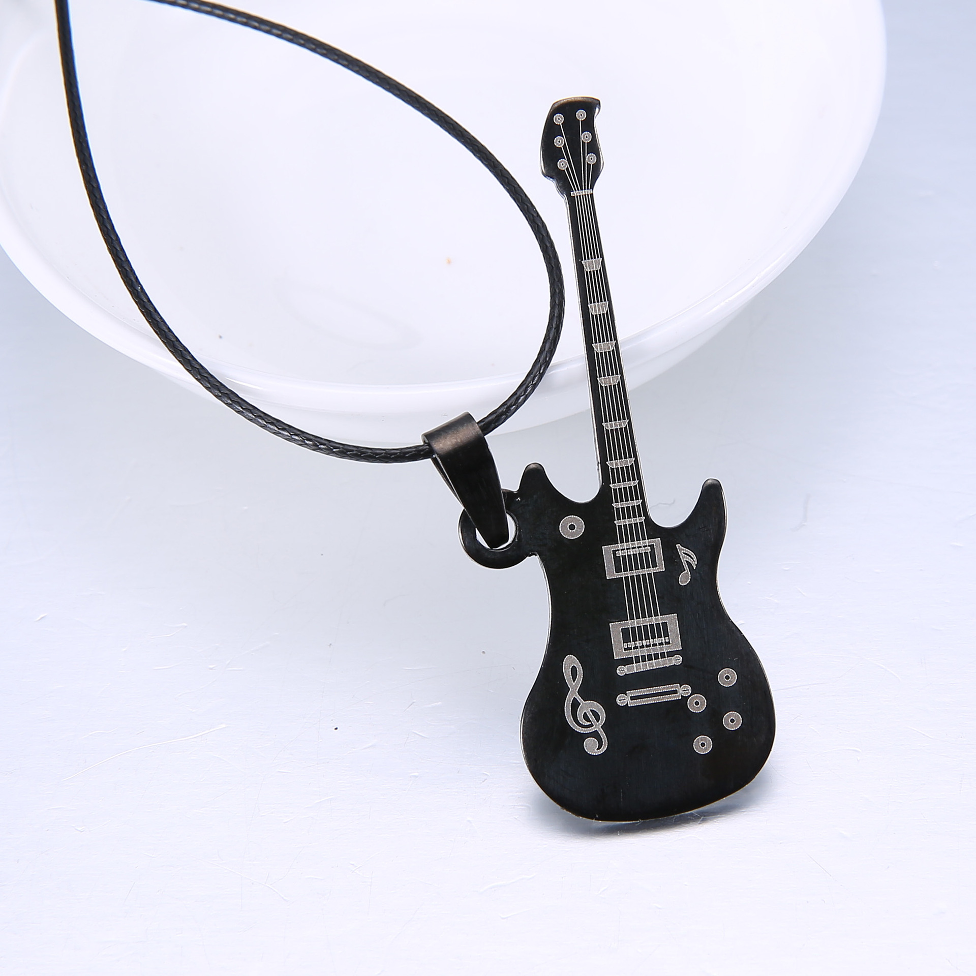 Fashion Creative Simple Stainless Steel Guitar Necklace