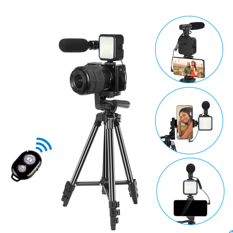 Universal Phone Holder Tripod with LED light