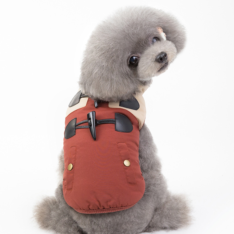 DogMEGA Winter Coat Jacket with Horn Button for Small Dog