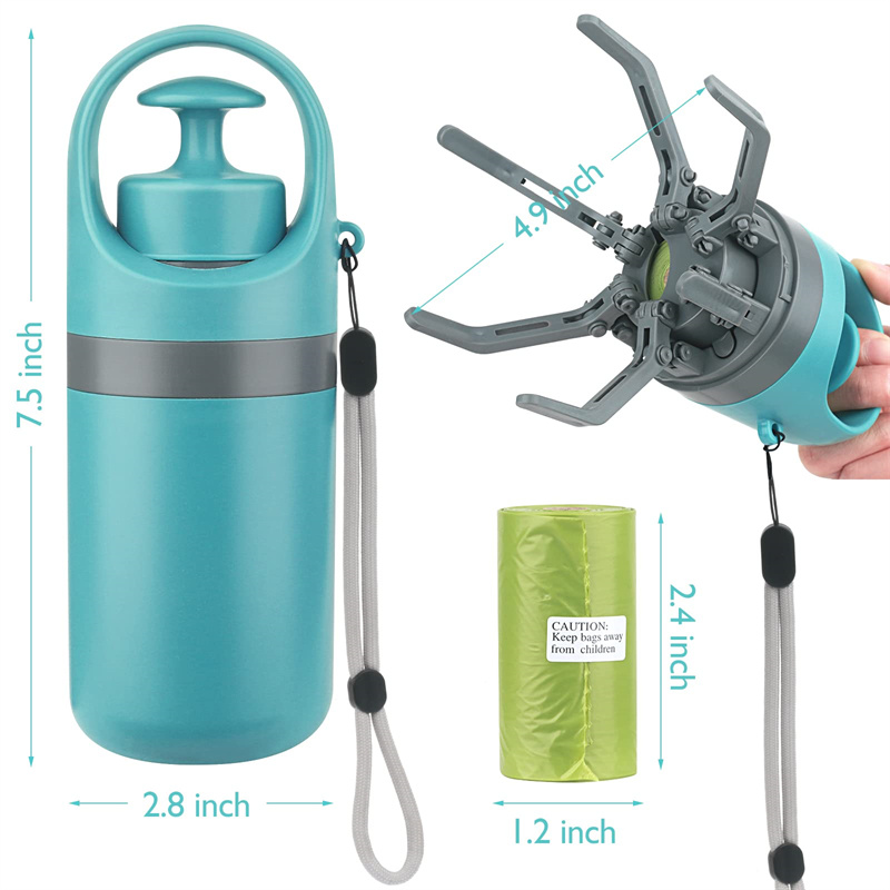 Dog Pooper Scooper With Built-in Poop Bag Dispenser Eight-claw Shovel For Pet Toilet Picker Pet Products