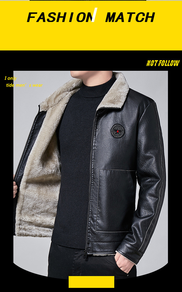 c2a168d5 b760 4bee 994c 726a36e2a897 - Lapel Motorcycle Jacket Plus Velvet Pu Leather Jacket