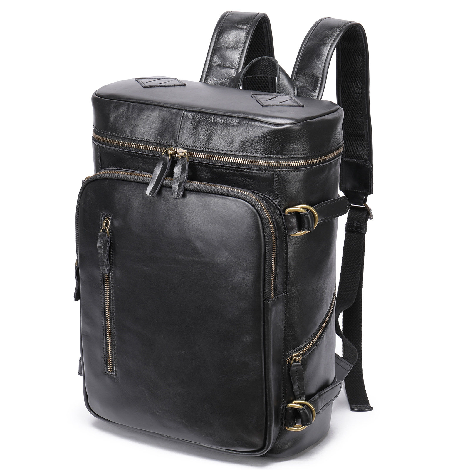 Leather laptop backpack