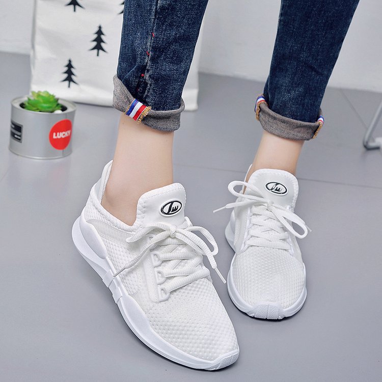 Summer Running Shoes, Board Shoes, Students Casual Breathable White Shoes