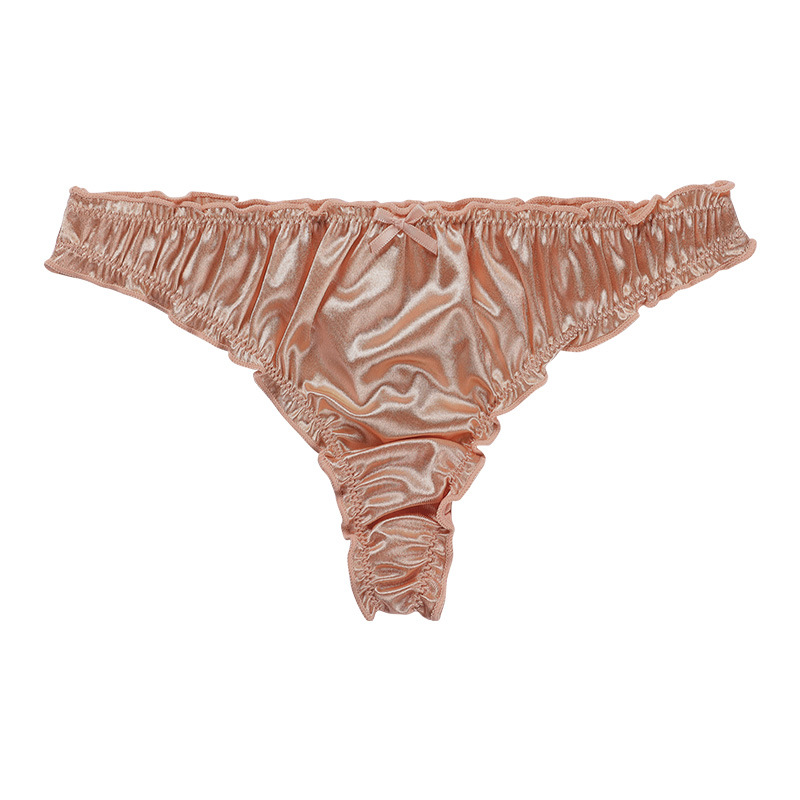 Cute And Comfortable Cotton Thong Panties Apricot