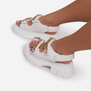 Fashion Platform Sandals With Metal Cufflinks—1