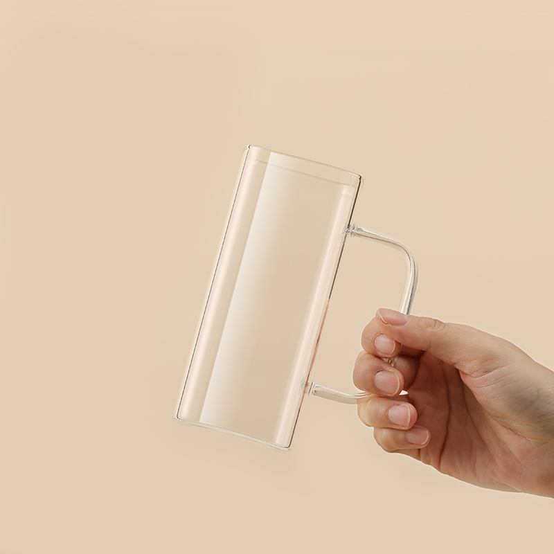 Rome glass mug with transparent handle