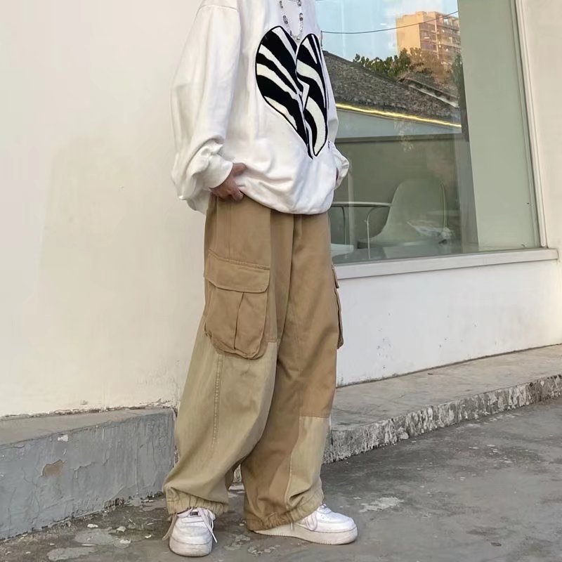 Korean Style Streetwear Pants, Buggy Fit Raver Pants - Cool oversized cargo pants