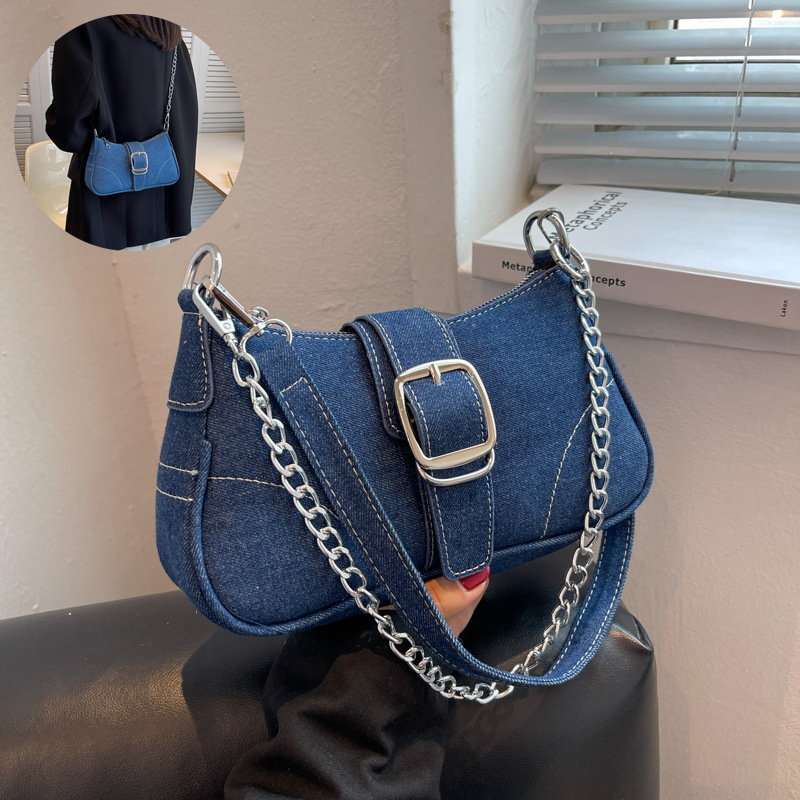 Small denim crossbody bag - Women's fashion