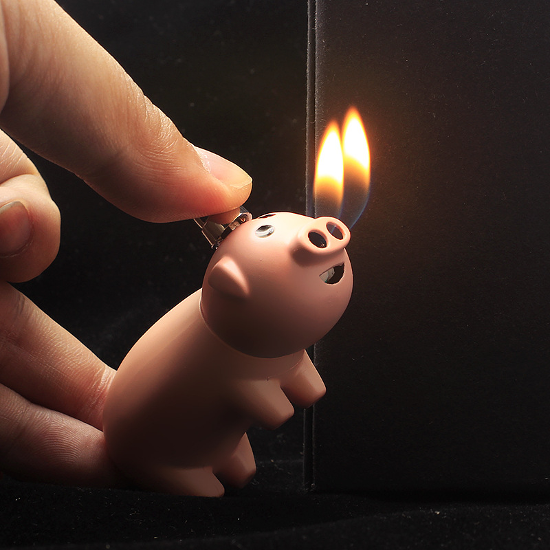 TB928 Mr Pig Double Fire Flame Lighter CJdropshipping