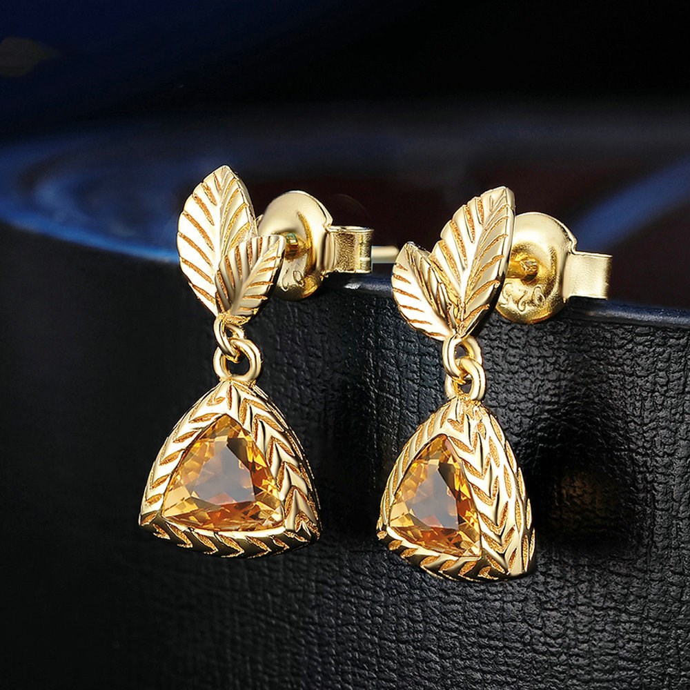 Grazia Jewelry Trillion Citrine Earrings