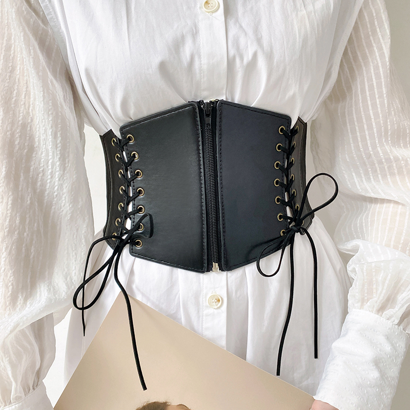 Corset Tie Up Waist Belt Black Corset Belt Lace Up Waist Belt