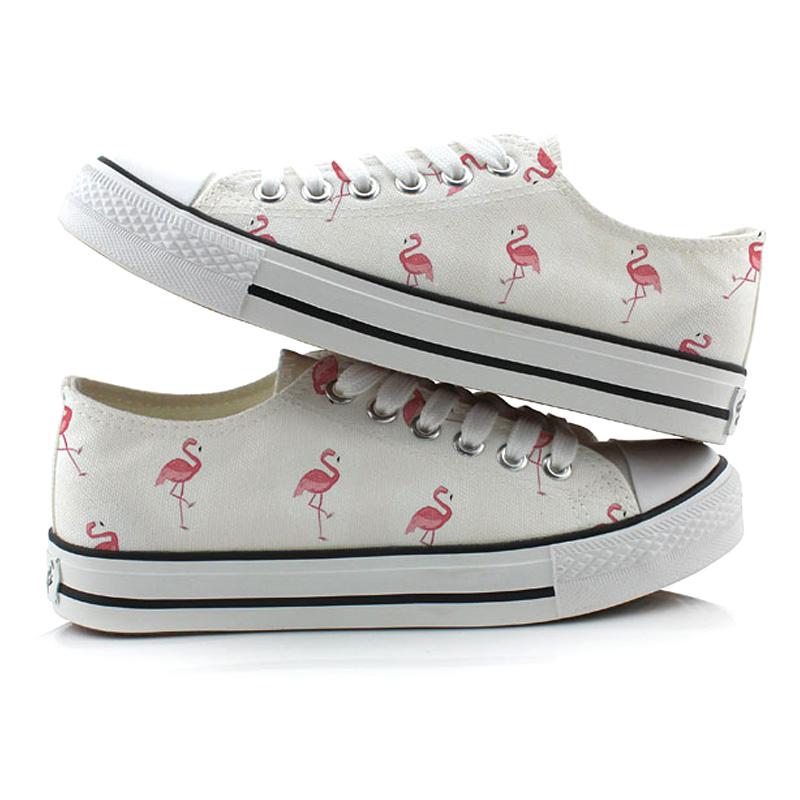 Flamingo canvas shoes women's shoes white shoes
