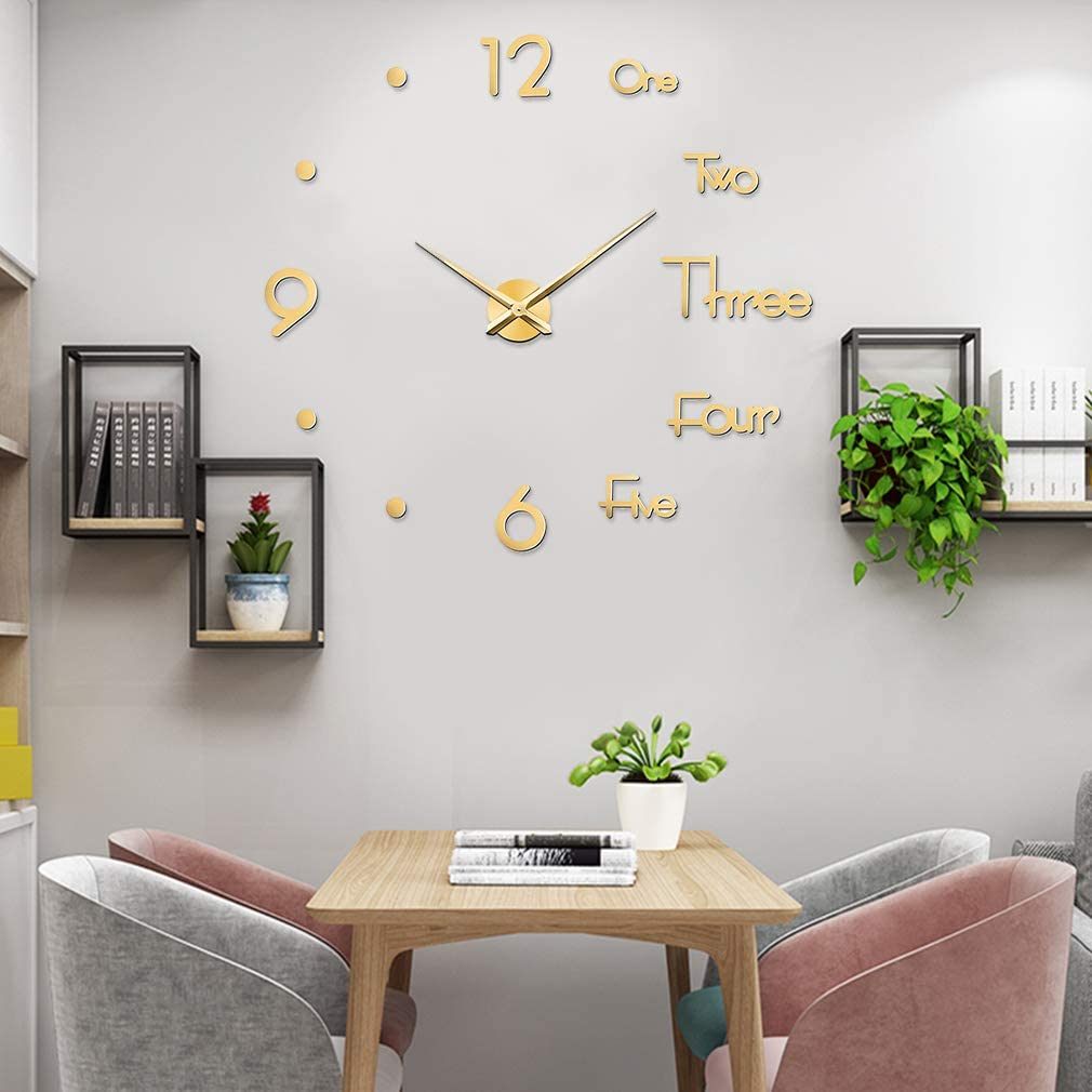 caf9110b 7567 4146 9d32 e67c6cab9530 - Large 3D Frameless Wall Clock Stickers DIY Wall Decoration for Living Room Bedroom Office