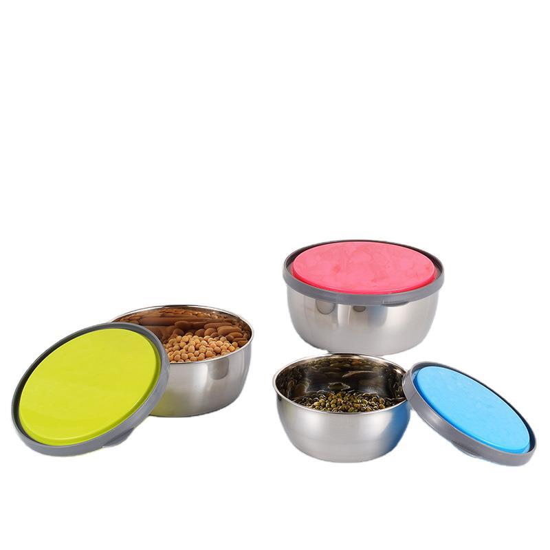 Three-piece Round Food Sample Box With Lid Refrigerator Airtight Jar ...