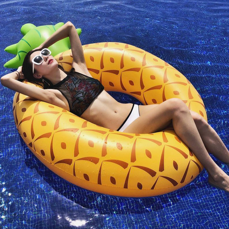 Inflatable pineapple pool float