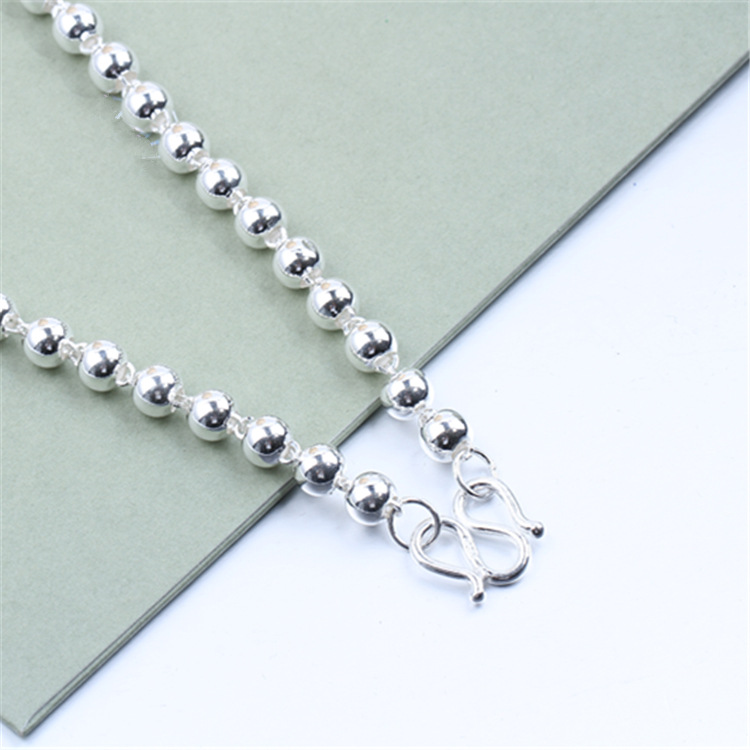 cbacfe91 04f9 40a1 bc2e 20b9fdc98ff2 - Round Beads Silver Bead Necklace