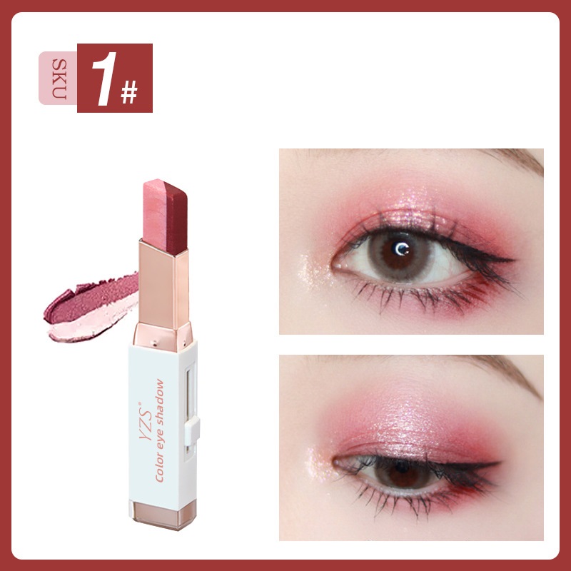 YZS Velvet Gradient Two-color Eyeshadow Stick, Contrast Pearlescent ...