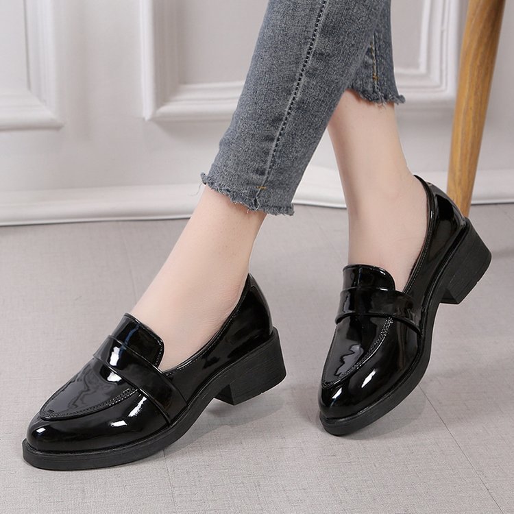 Women's Pointed Toe Chunky Heel Fashion Casual Shoes
