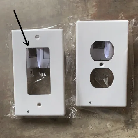 Color: Square - Durable Convenient Outlet Cover Duplex Wall Plate Led