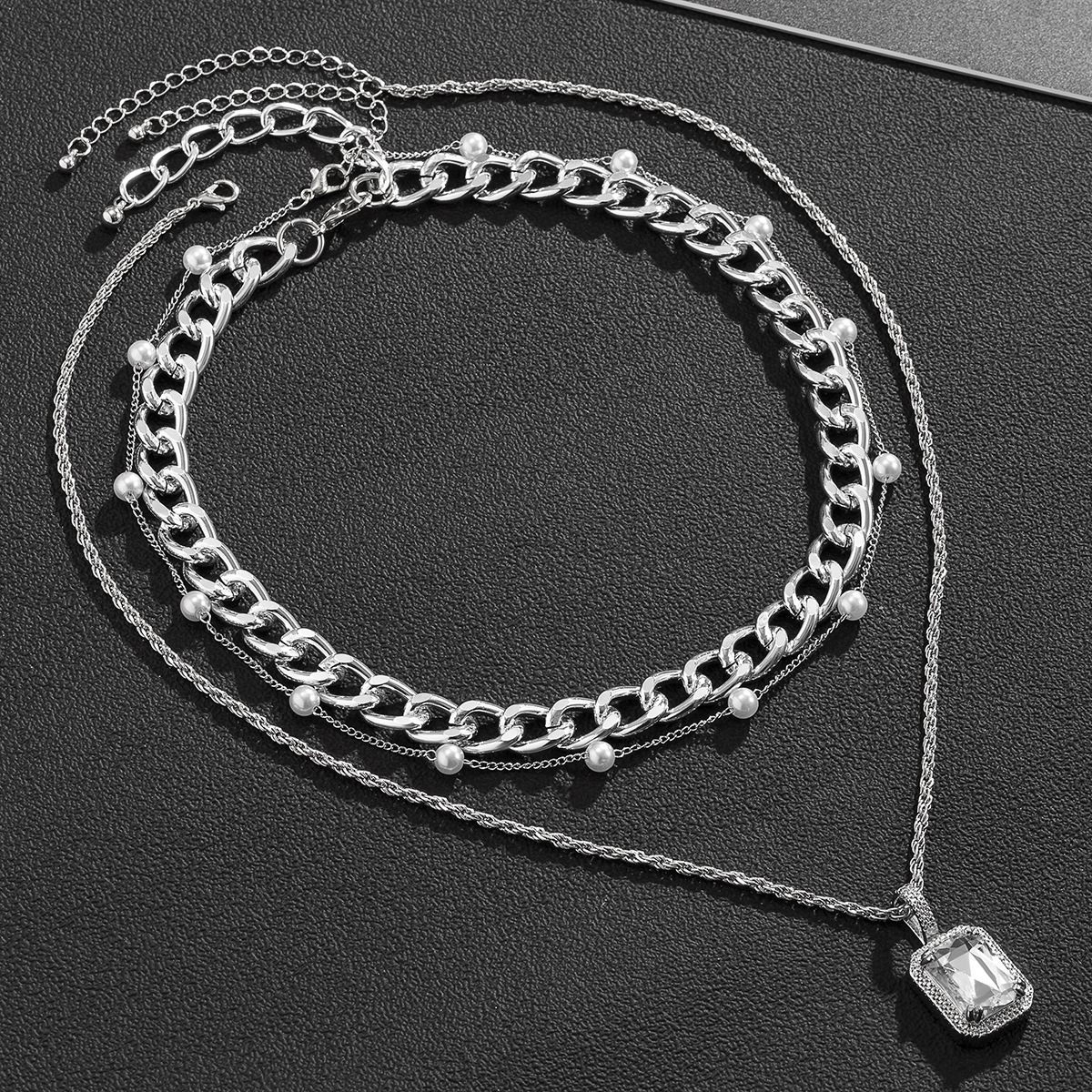 silver Twisted Chain Necklace