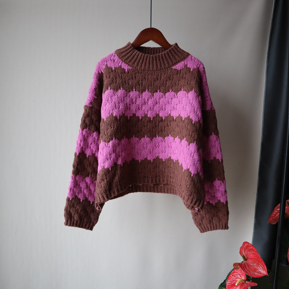 cc66f646 6752 4381 87c6 ddab3e18a4bc Retro Thick Sweater Contrast Striped Sweater