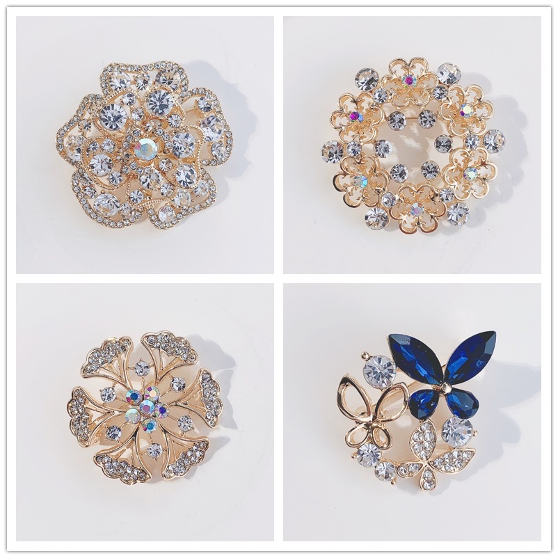 four different floral pin designs