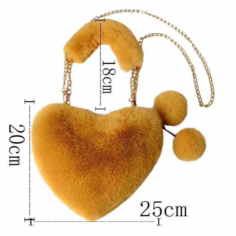 Heart-Shaped Plush Handbag