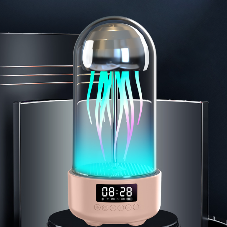 Colorful Jellyfish Lamp With Clock Luminous Portable Stereo Smart Light Decorati - Picture 10 of 11