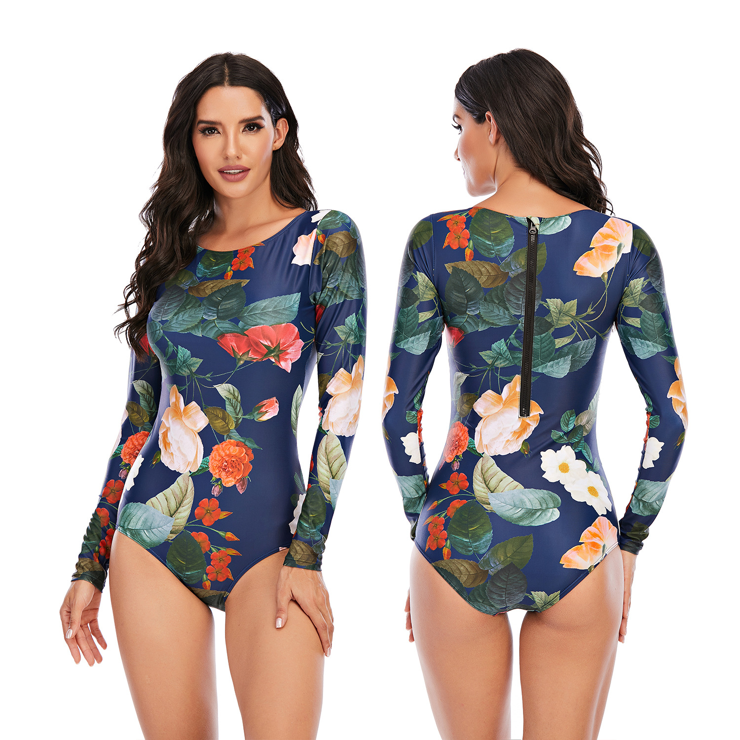 One-piece long-sleeved surfing suit