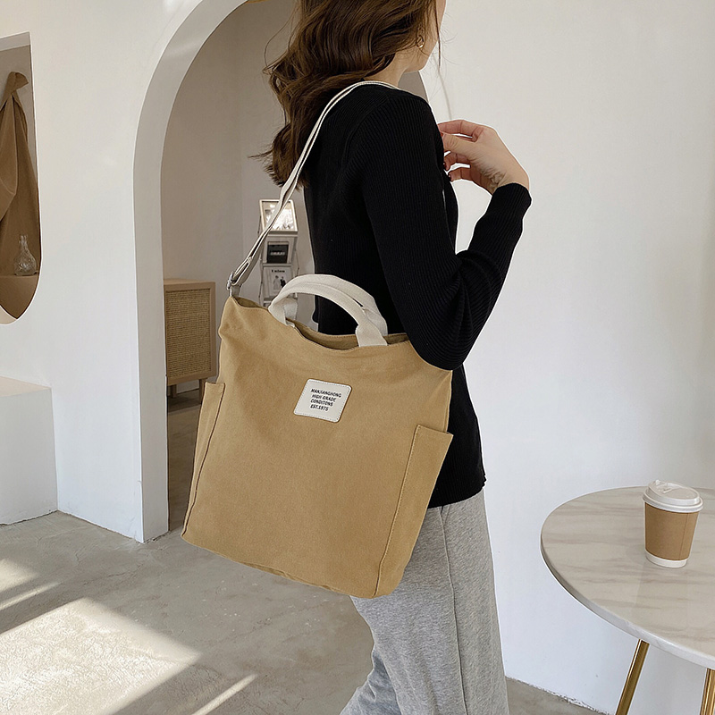 d10fdbce 2fbf 468a 89f5 ea4d9255fa49 - Light Mature Printed Letter Canvas Skin-Friendly One-Shoulder Tote