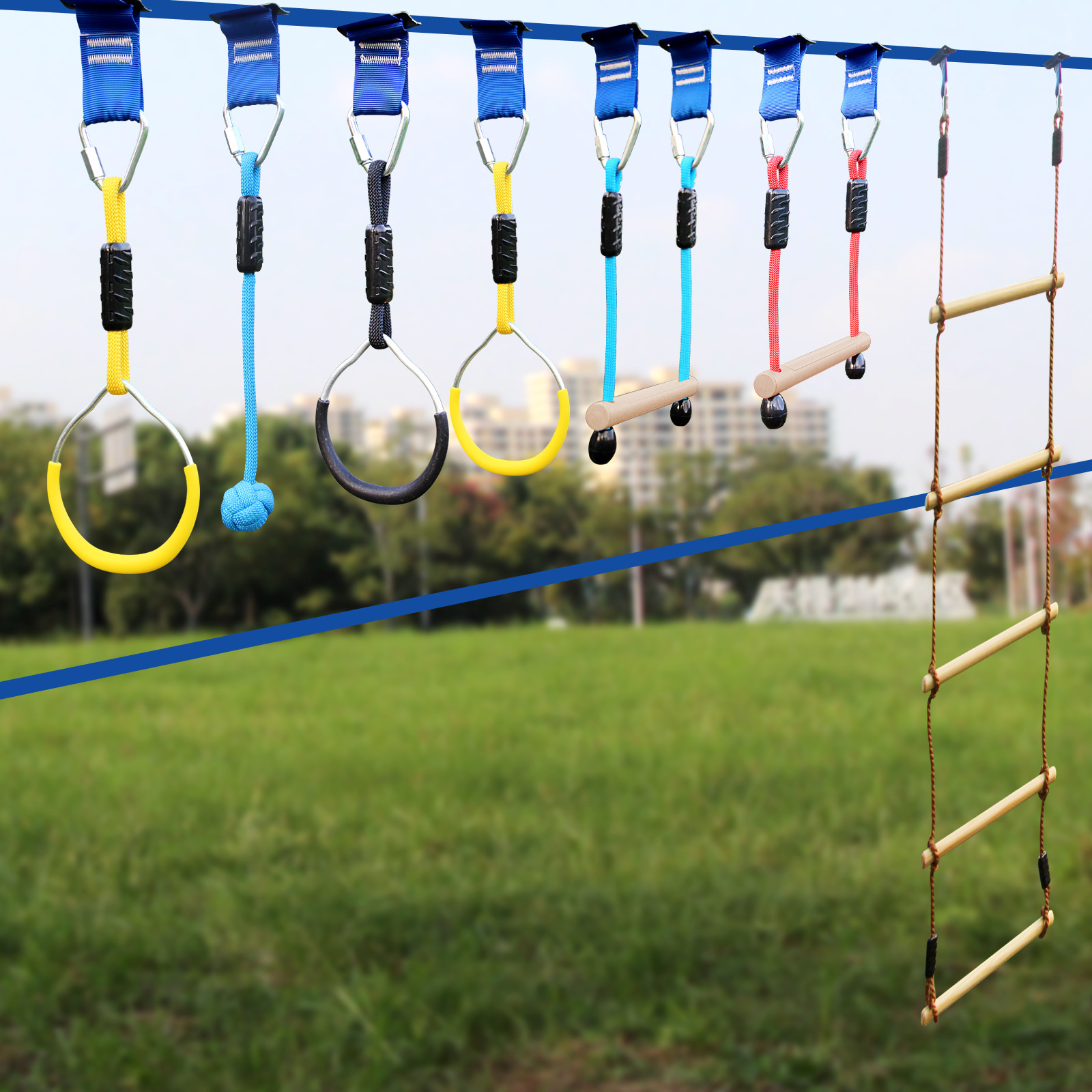 Outdoor Swing Balance Walking Sling Exercise Obstacle Course Kit