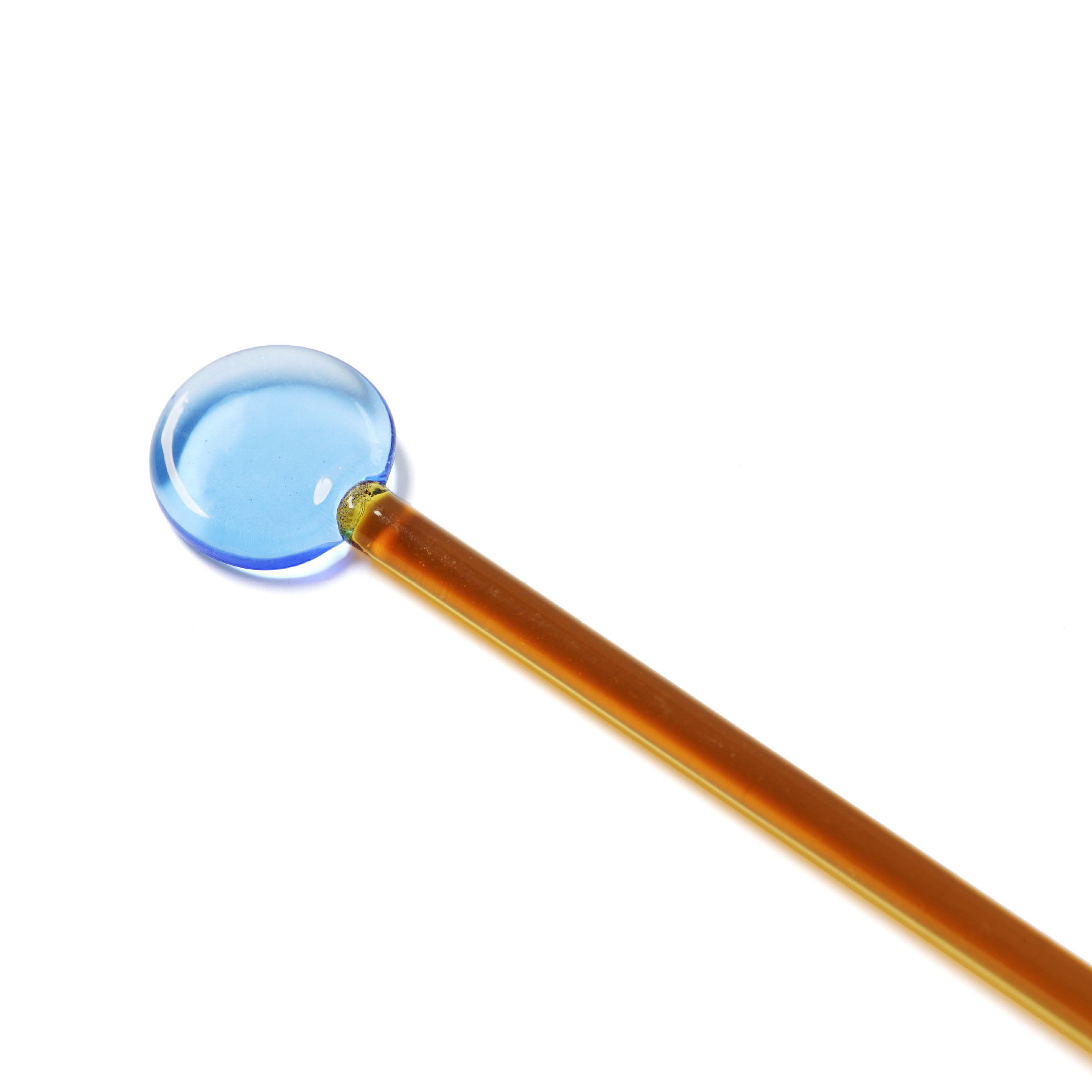 Lollipop cocktail stirring rod blue and amber