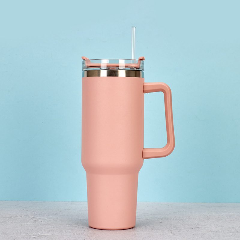 Large Capacity Insulation Tumbler With Straw, Portable Car Cup