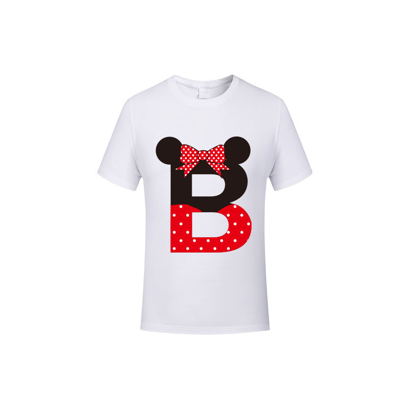d4a750b8 386b 4f44 9515 acc5353a582f - 26 English Letters Cartoon Series Round Neck Cute Sweet Number Printing T-Shirt