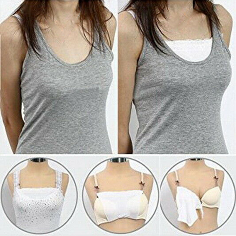 Women Quick Easy Clip-on Lace Mock Camisole Bra Insert Wrapped Chest O