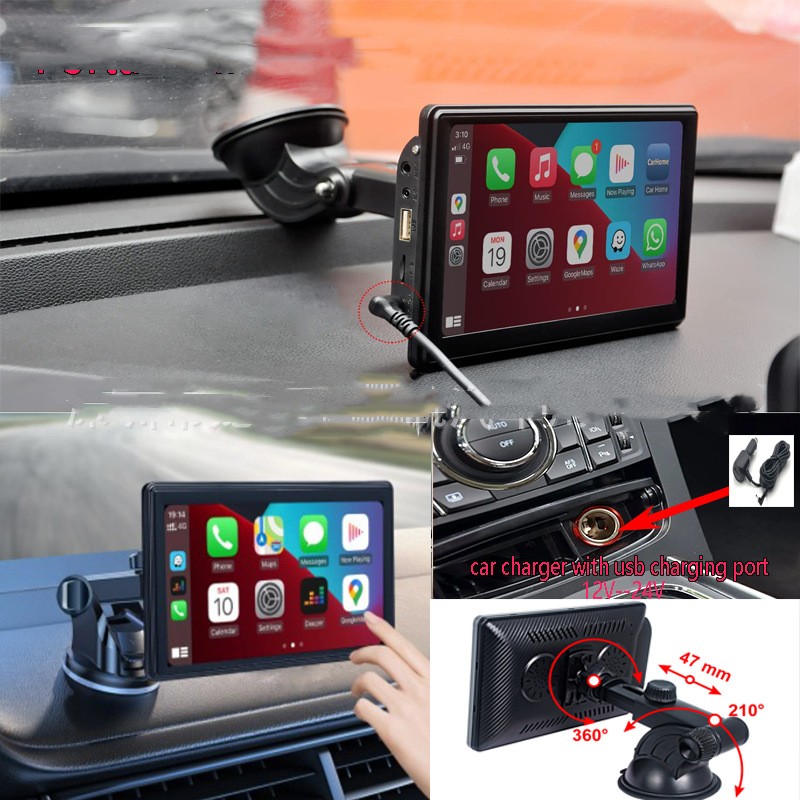 7 Inch Portable IPS Car Smart Screen Wireless Projection Screen Apple –  MIGHTY TECH STORE