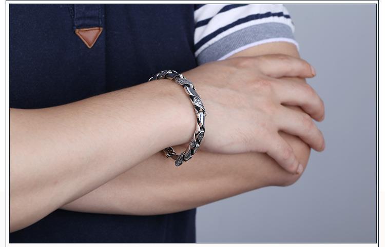 925 Silver Bracelet with Hollow Pattern Chain