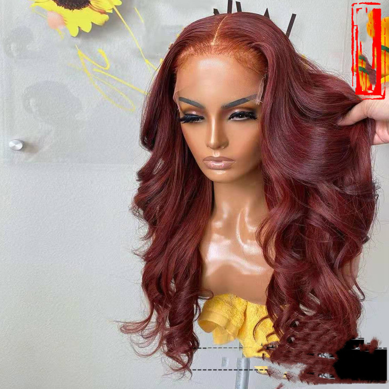 Fashion Sexy Body Wave Brownish Red Lace Front Wig
