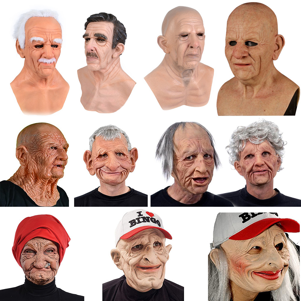 Halloween Granny Mask Latex Headgear Wig Mask - CJdropshipping