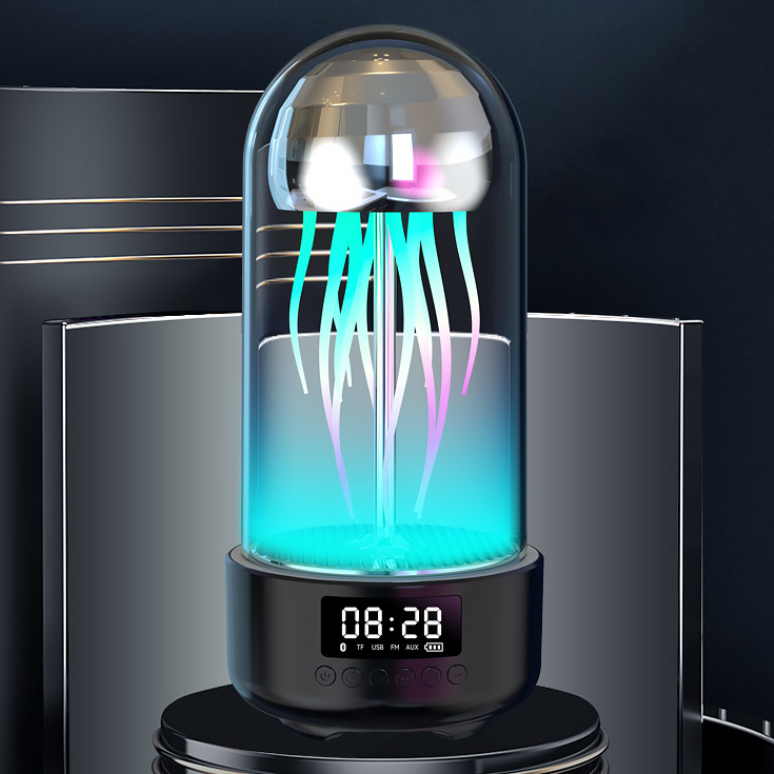 Colorful Jellyfish Lamp With Clock Luminous Portable Stereo Smart Light Decorati - Picture 9 of 11